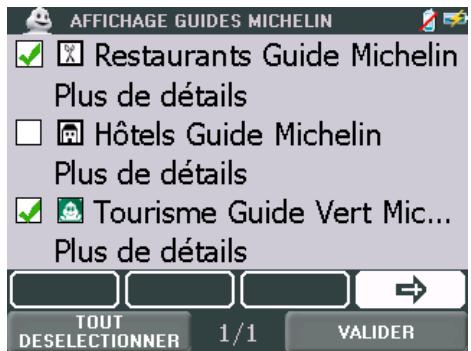 VIAMICHELIN NAVIGATION VERSION 7 - AFFICHAGE GUIDES MICHELIN / ALERTES GUIDE MICHELIN - 5