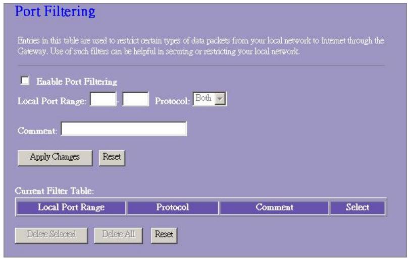 VIVANCO WLAN ROUT 54-N - Port Filtering (Filtrowanie portów) - 1