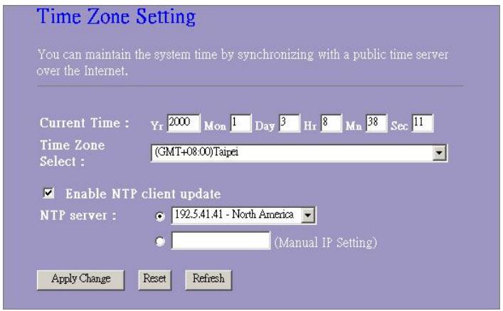 VIVANCO WLAN ROUT 54-N - Time Zone Setting (Ustawenia strefy czasowej) - 1
