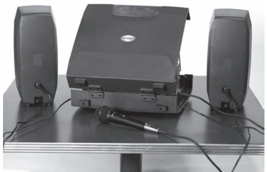 PEAVEY MESSENGER M100 - Installer le mélangeur et les enceintes - 1