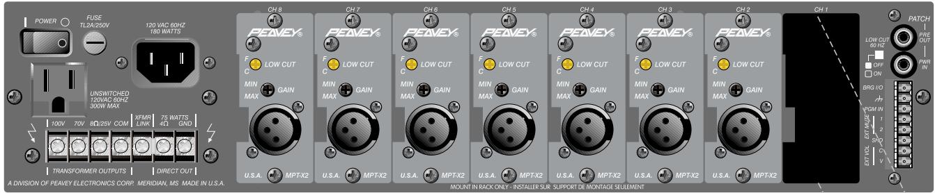 PEAVEY MMA 8752 - Conexiones de Entrada - 2