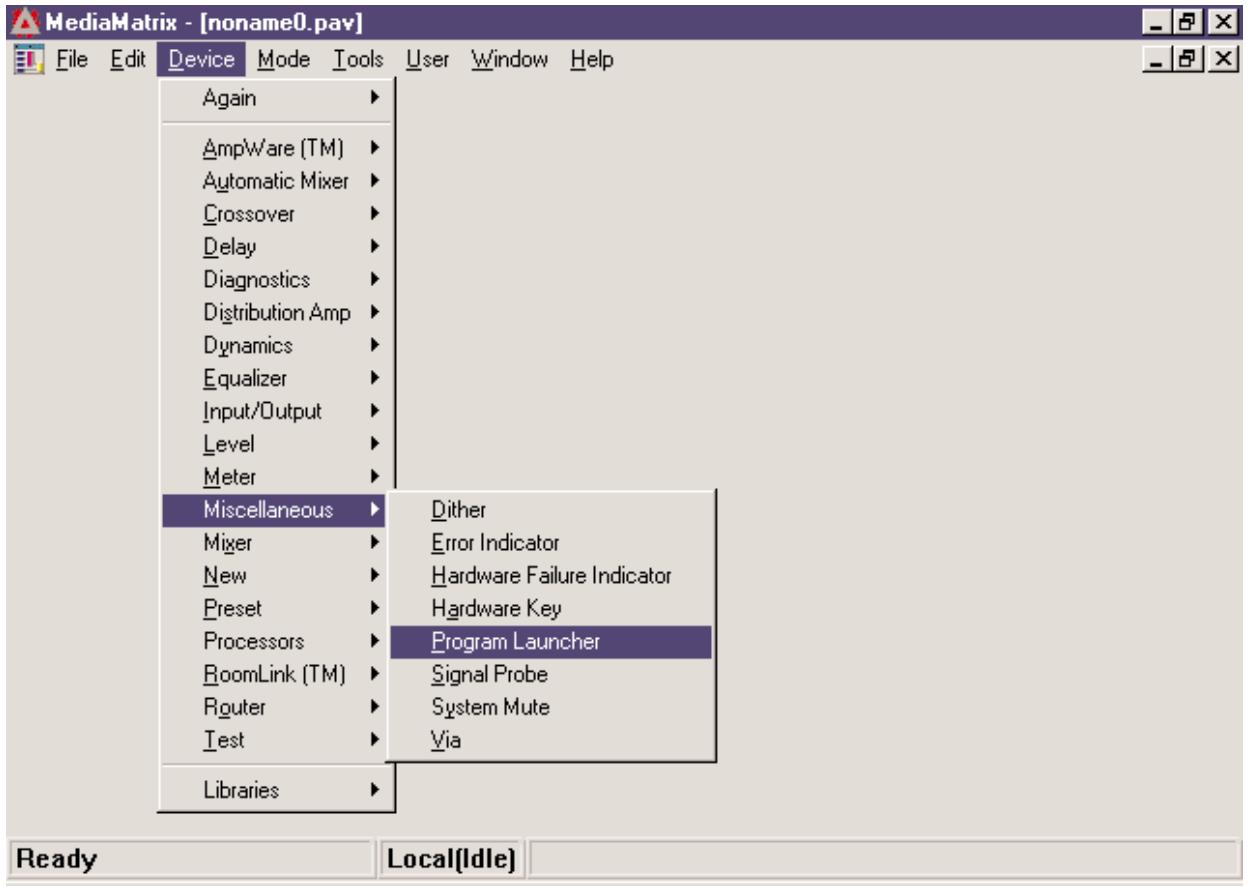 PEAVEY PAGEMATRIX - Using the MediaMatrix Program Launcher - 1