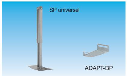 UNELVENT ACCESSOIRES DE POSE ET DE RÉSEAUX - Support de terrasse - SP - fixation par collier CSU (non fourni) du ø 125 au ø 500 mm - 1