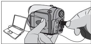 AIPTEK HDDV 8000 - De USB-kabel aansluiten op uw camera. - 1