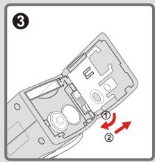 AIPTEK SLIMCAM 3200 - Installer les piles - 3