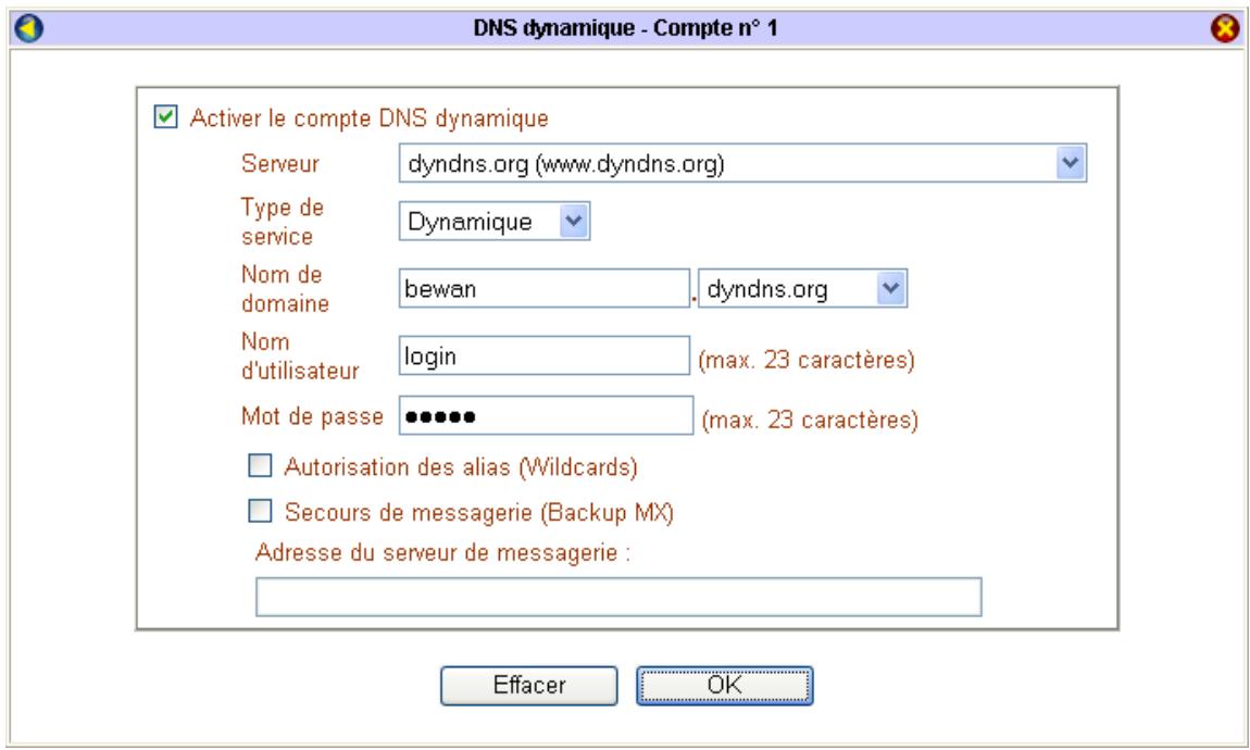 BEWAN VPN BOOSTER 32 - Activation du DNS dynamique - 1