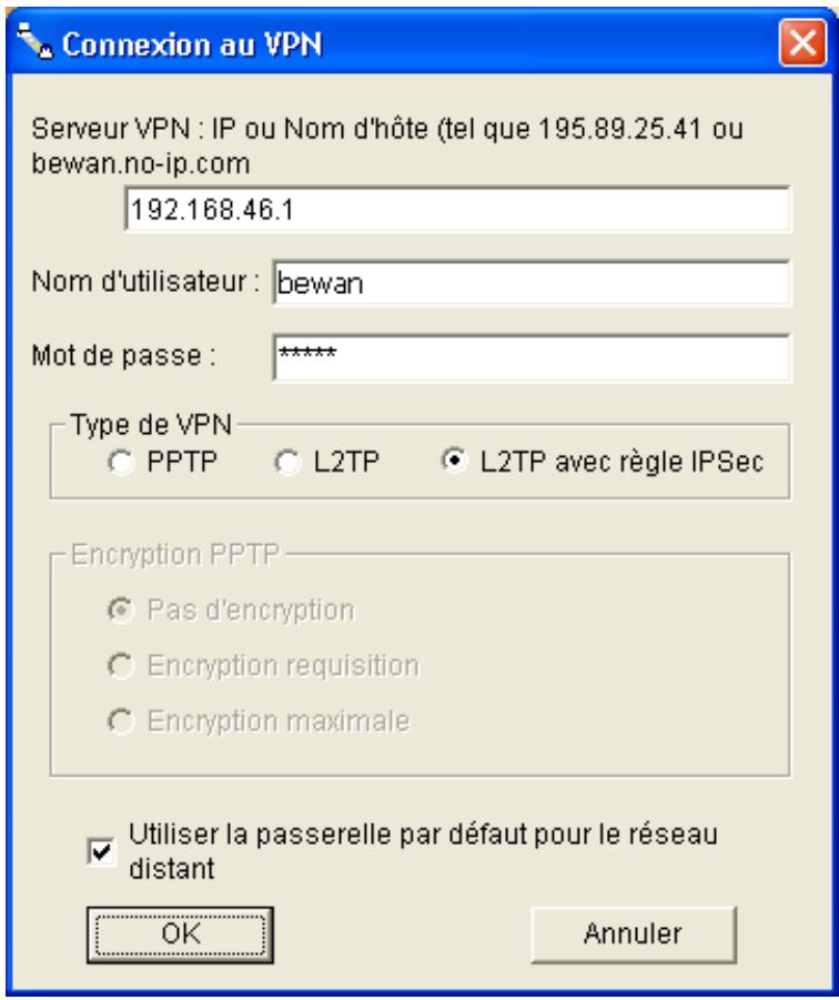 BEWAN VPN BOOSTER 32 - Sur le poste client - 2
