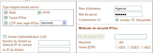 BEWAN VPN BOOSTER 32 - Paramètres d'appel entrant - 1