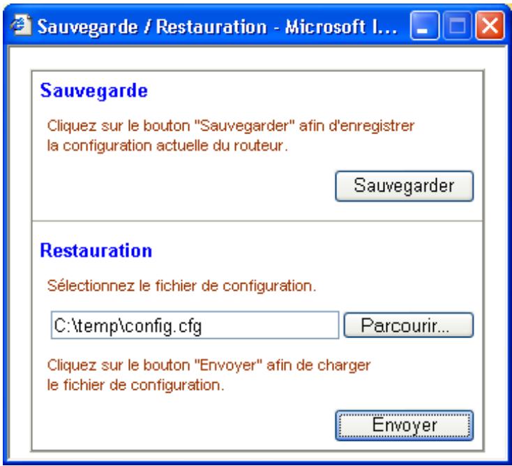 BEWAN VPN BOOSTER 32 - Restauration d'une configuration - 2