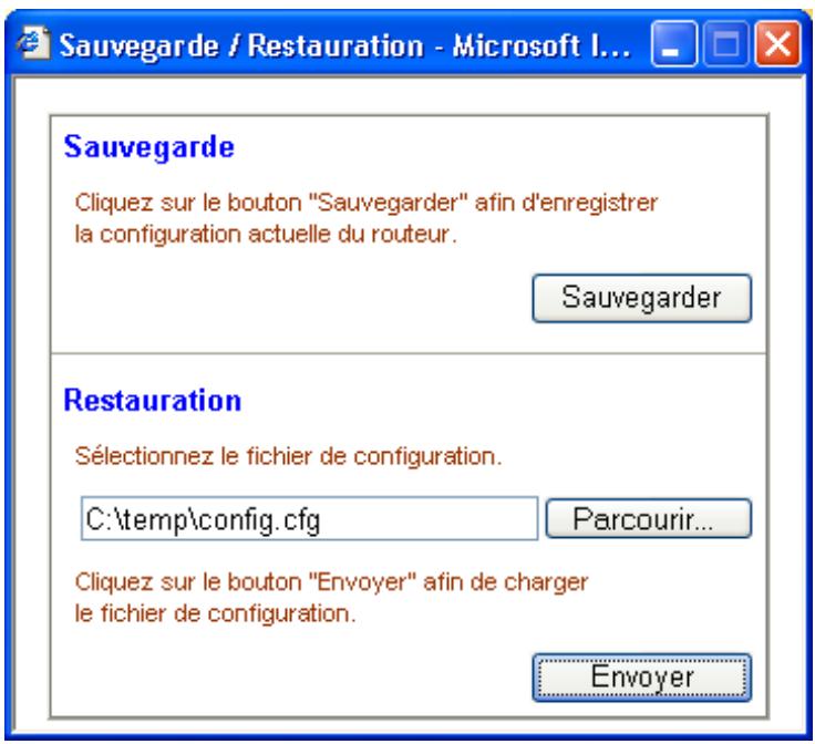 BEWAN VPN BOOSTER 32G - Restauration d'une configuration - 2