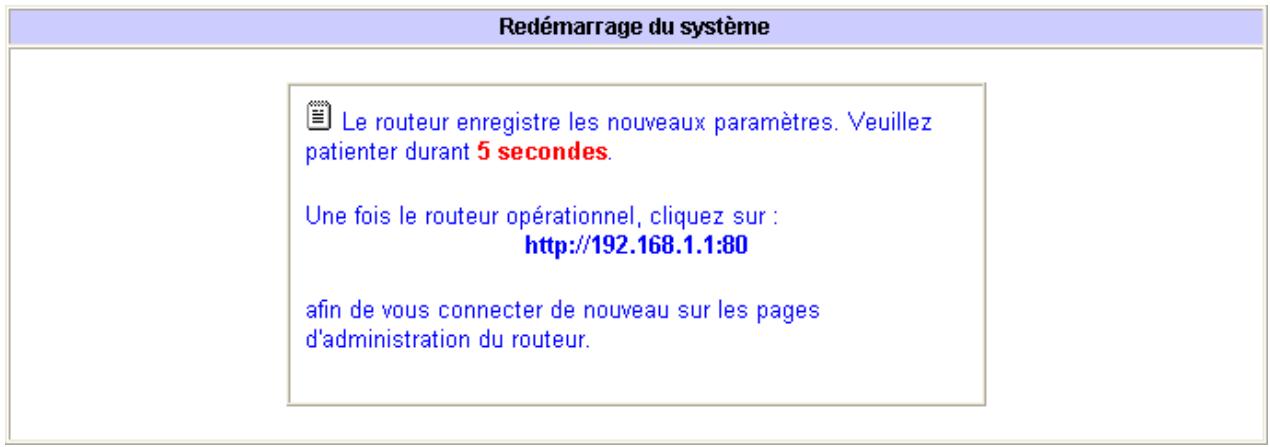 BEWAN VPN BOOSTER 32G - Redémarrage du routeur - 2