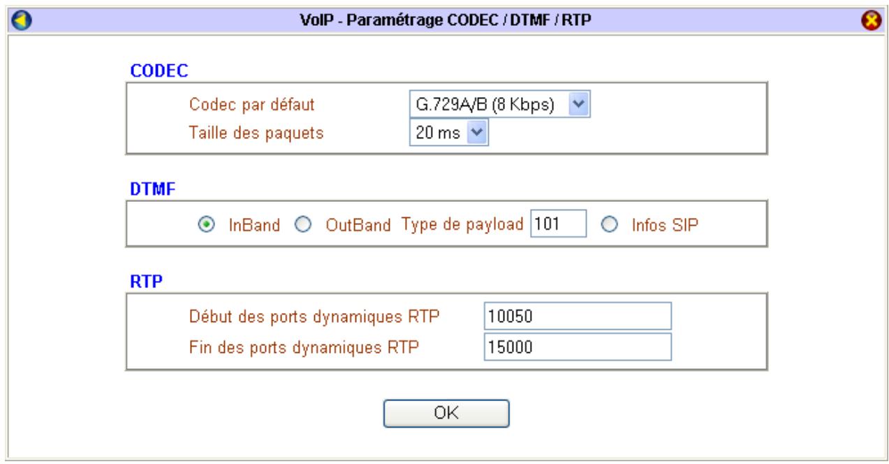 BEWAN VPN BOOSTER 32G - Étape 3 : paramétrage CODEC / DTMF / RTP - 1
