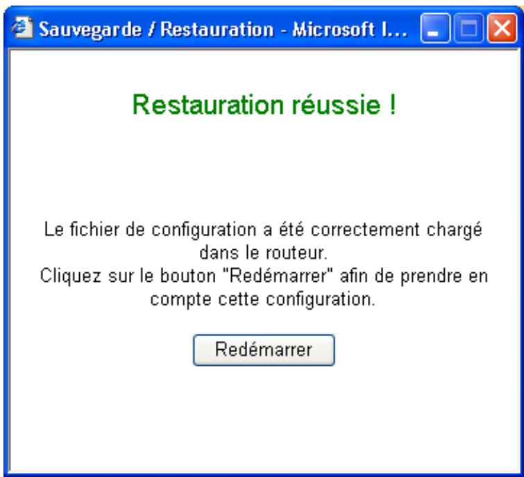 BEWAN VPN BOOSTER 32G - Restauration d'une configuration - 3