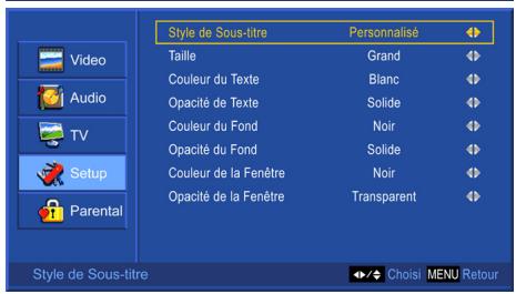 VIEWSONIC N2635W - Réglage des sous-titres codés - 5