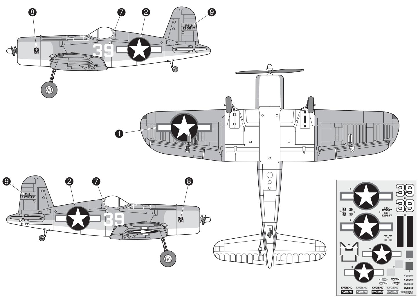 KYOSHO F4U CORSAIR M24 - Assemblage de l'avion - 3