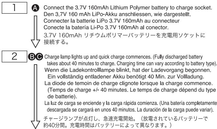 KYOSHO MINIUM WARBIRD SPITFIRE MK.I - Charging Battery / Laden des Akkus Mise en charge de la batterie Mise en charge de la batterie / Carga de las baterías / バッテリーの充電 - 6