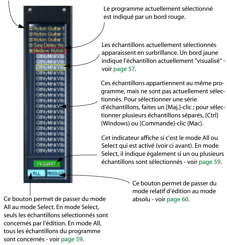 STEINBERG HALION - La banque de programmes (c'est-à-dire les 128 dossiers de programmes, qui peuvent soit vides soit contenir des échantillons) - 1