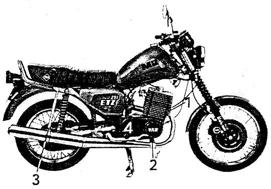MZ ETZ 125 - Motocyclette à droite - 1