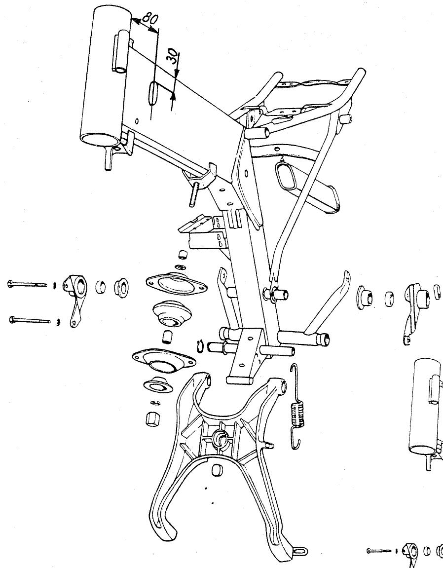 MZ ETZ 125 - Suspension de la bielle oscillante de roue arrête - 1