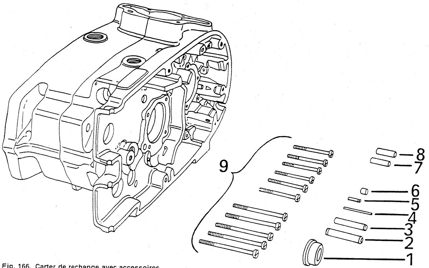 MZ ETZ 125 - Préparation du demi-carter gauche (voir fig. 153) - 1