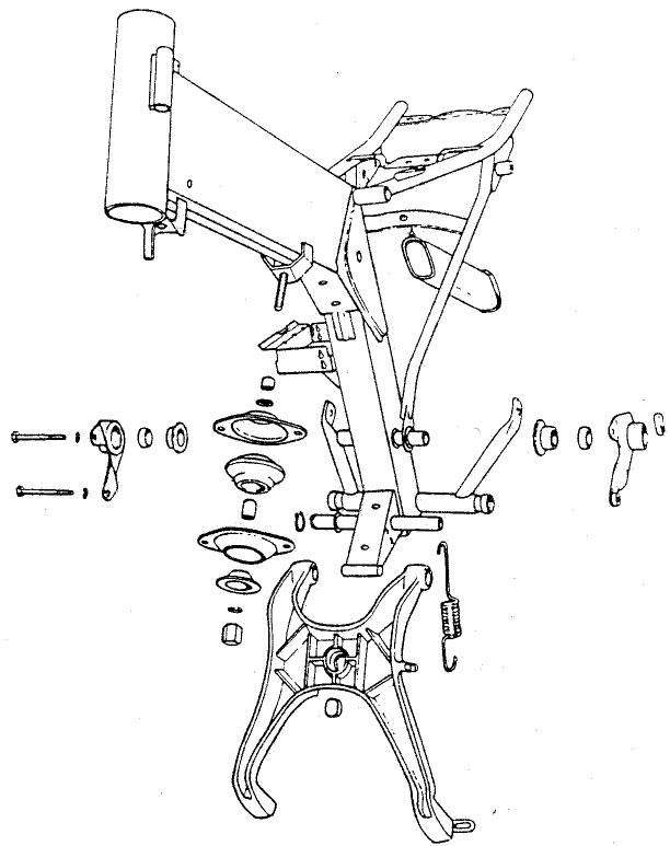 MZ ETZ 125 - Suspension de la bielle oscillante de roue arrête - 2