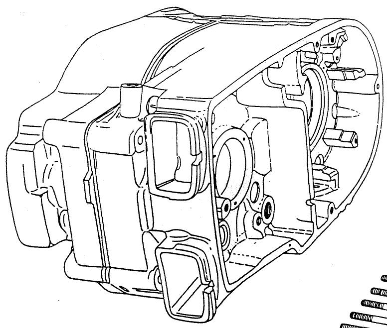 MZ ETZ 125 - Prémontage du demi-carter gauche - 1