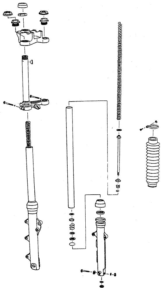 MZ ETZ 125 - Fourche telescopique - 1