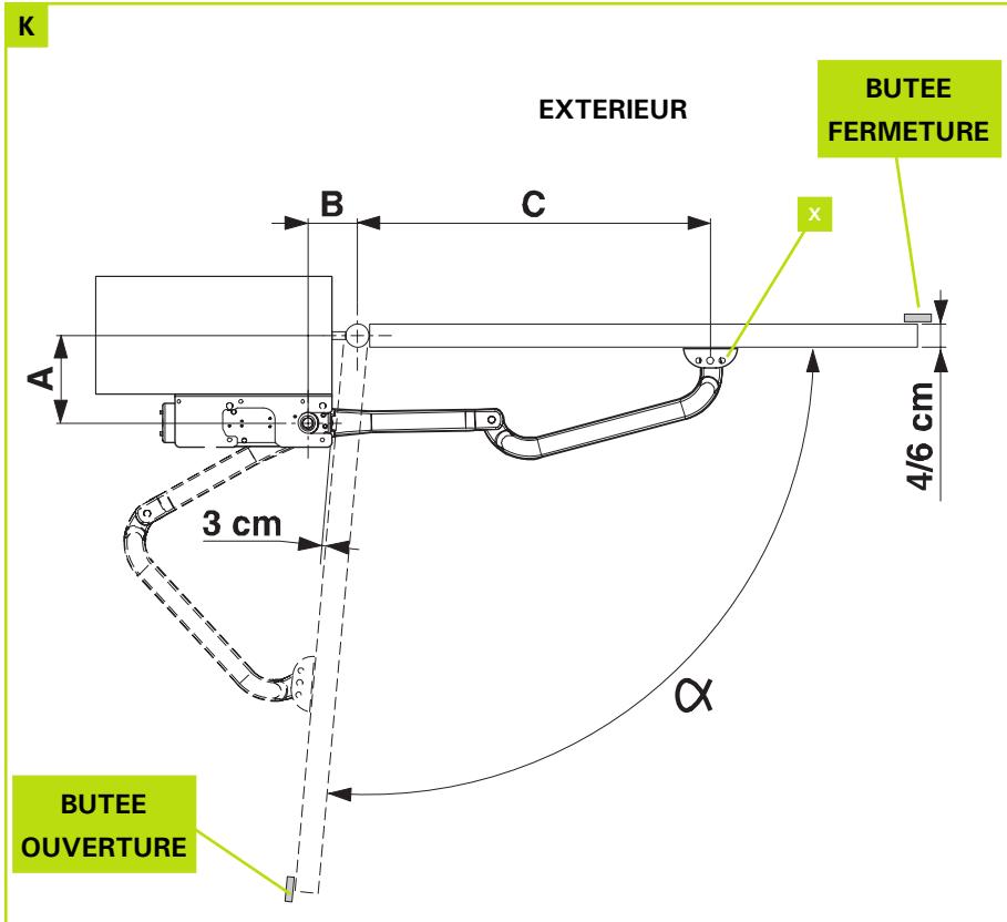 ADYX BAS 924 - Positionnement standard pour l'ouverture vers l'interieur - 1