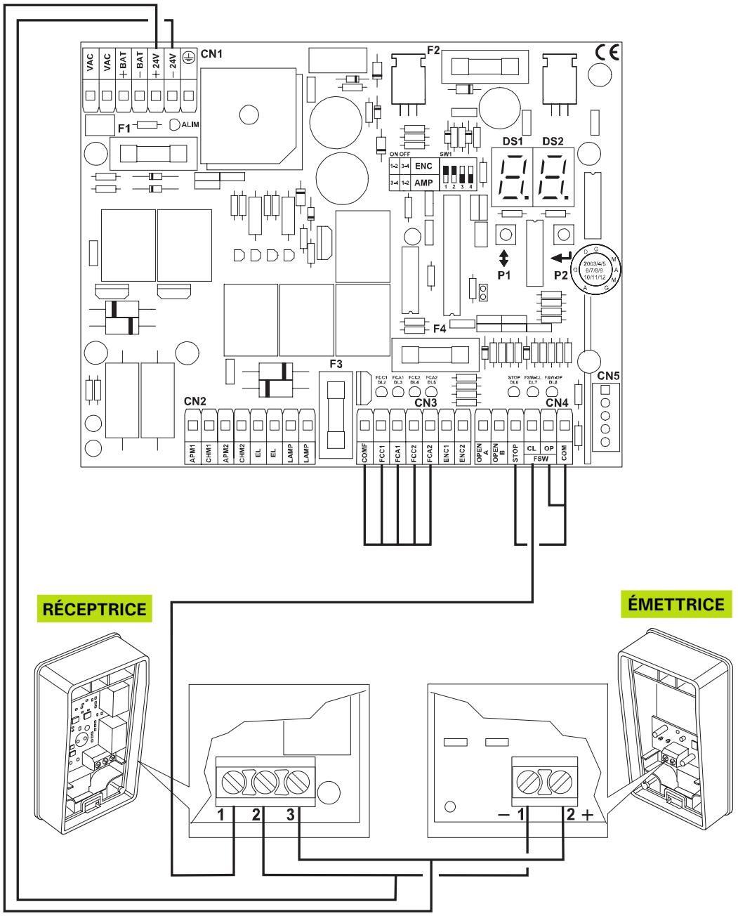 ADYX BAS 924 - Connexion d'une PAIRE de photocellules en fermeture - 1
