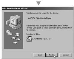 COWON U5 - Configuration du pilote windows 98 - 6