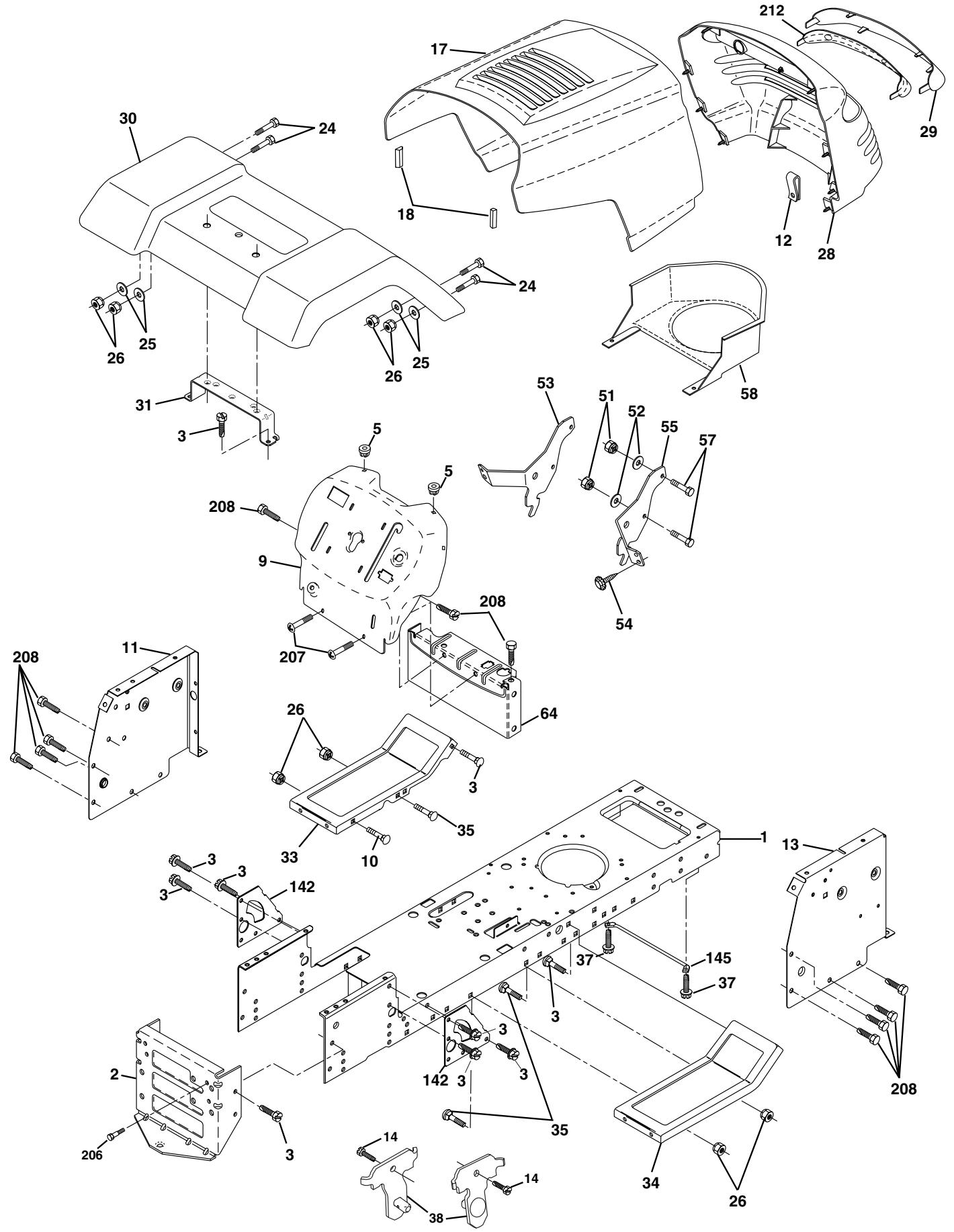 POULAN PO165H42STA - CHASSIS AND ENCLOSURES - 1