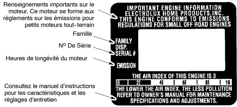 POULAN PRO PB200 - Déclaration de garantie de LUTTE ant missions de la u. s. epa/californie/environnement CANADA - 1