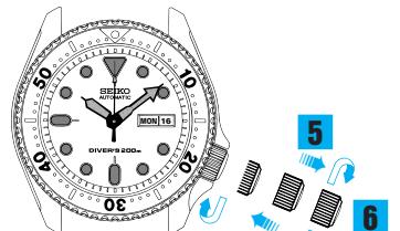 SEIKO 7S36 AUTOMATIC - Réglage de l'heure/calendrier - 9