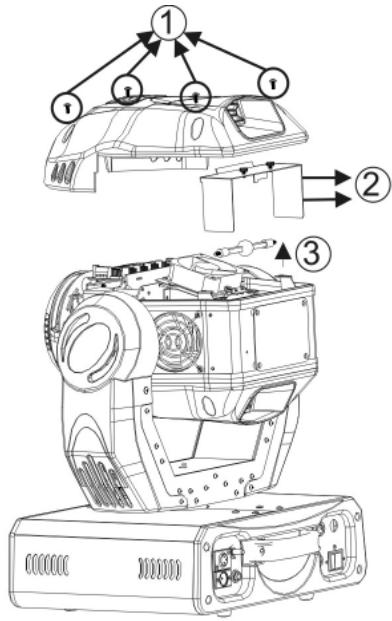 JBSYSTEMS BT-575S - EINSETZEN/AUSTAUSCHEN DER LICHQUEILLE - 2