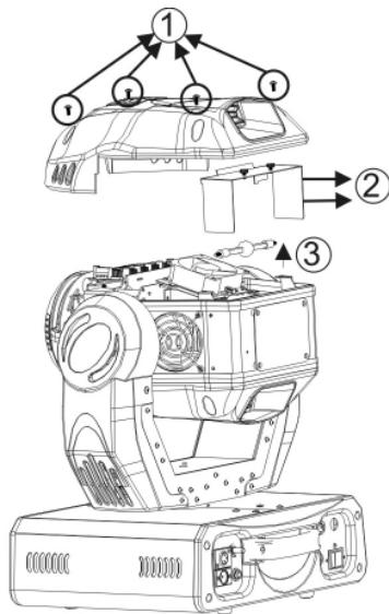 JBSYSTEMS BT-575S - REEMPLAZO Y COLOCACION DE LA LÁMPARA - 2