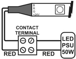 JBSYSTEMS FLEXI LED - Conectar o Flexiled™ de cor una a um LED PSU 50W/24V: - 1