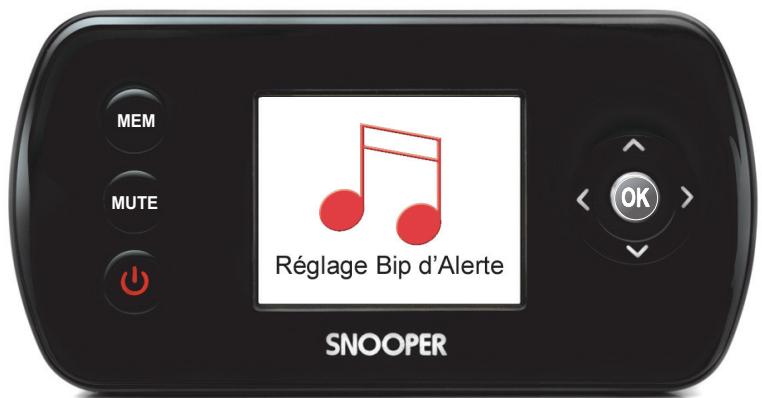 SNOOPER SAPPHIRE - Pour sélectionner le bip qui vous convient, procédez de manière suivante : - 1