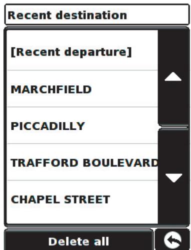 SNOOPER SAPPHIRE PLUS - Suppression de destinations récentes enregistrées individuellement - 1