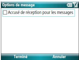 PALM TREO 500 - Configuration des options de livraison des messages texte - 1