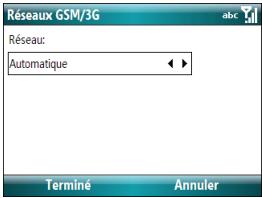 PALM TREO 500 - Sélection manuelle de votre bande sans fil - 1