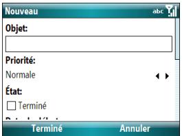 PALM TREO 500 - Ajout d'une tâche - 1