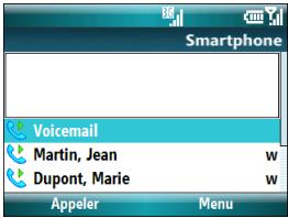 PALM TREO 500 - Utilisation de numéros appelés récemment - 1