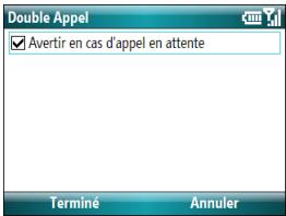 PALM TREO 500 - Configuration de la notification de mise en attente des appels - 1