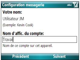 PALM TREO 500 - Définition d'un compte pop/imap : principaux fournisseurs de services de messagerie - 2