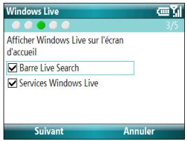 PALM TREO 500 - Sélectionnez connexion à windows live. - 3