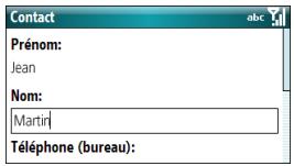 PALM TREO 500 - Mise en surbrillance et sélection d'éléments - 1