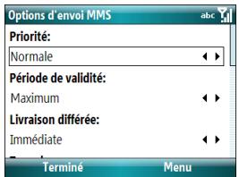 PALM TREO 500 - Personnalisation des paramètres des messages multimédia - 2