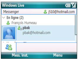 PALM TREO 500 - Utilisation de windows live messenger avant de commencer - 1