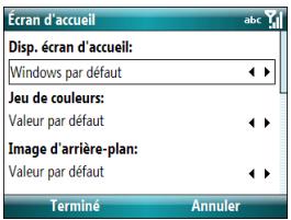 PALM TREO 500 - Sélection de l'arrière-plan de votre écran d'accueil - 1