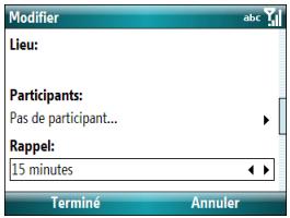 PALM TREO 500 - Ajout d'un rappel d'alarme à un événement - 1